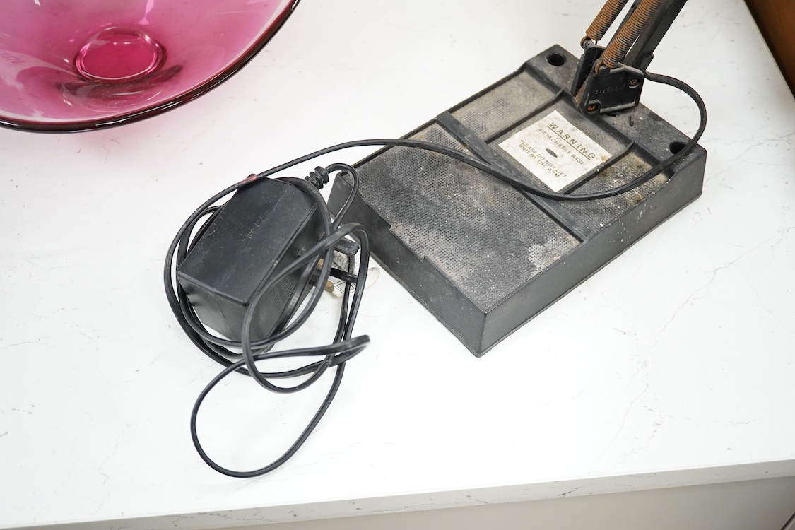 A vintage cast iron anglepoise desk lamp